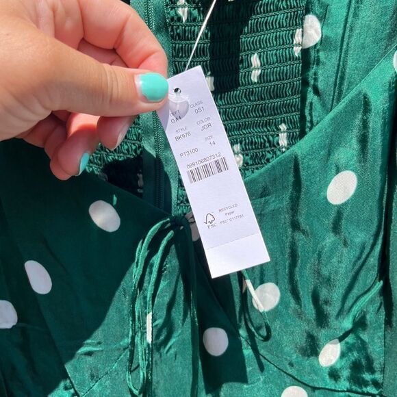 J Crew Sweetheart Long Sleeve Midi Dress in Polka Dot NWT - Picture 6 of 11